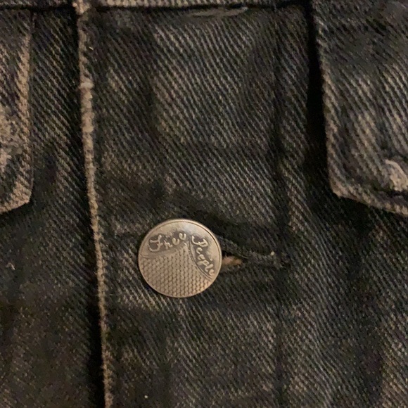 Free people black blue Jean jacket size S - Picture 4 of 8